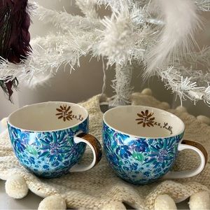 2 Lilly Pulitzer 12-oz Ceramic Coffee Cups NWOT